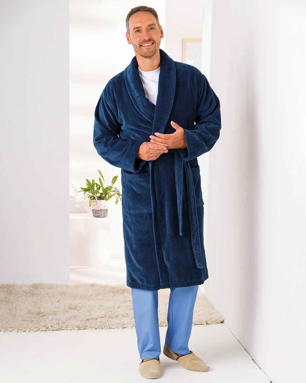 Mens navy clearance dressing gown